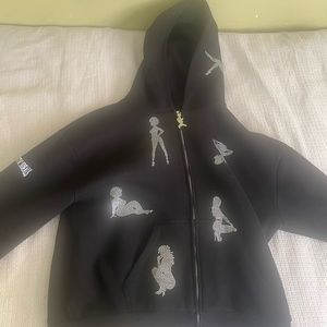 Unrealistic Ideas Black Zip Up Hoodie